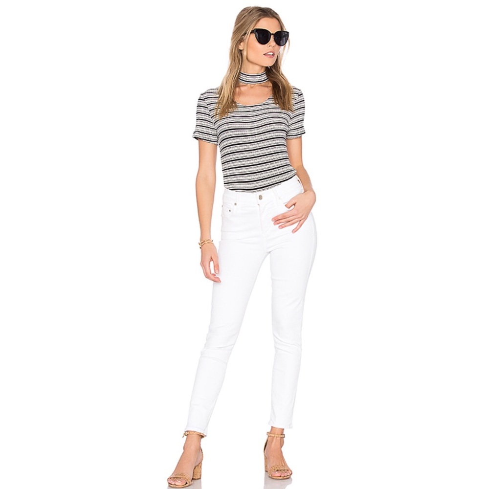 Monrow stripe choker tee